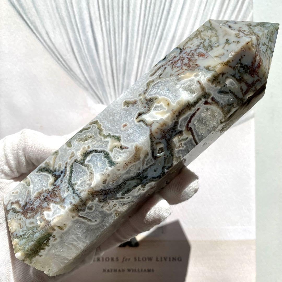 ◇特価◇モスアゲートのBIGタワー　天然石 モスアゲート タワー85◇ Moss Agate ◇天然石・鉱物